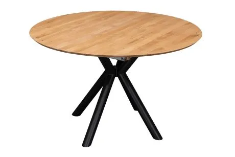 PADUA Stół okrągły rozkładany #56 Dąb olejowany + Metalowe nogi  120-170x120 cm