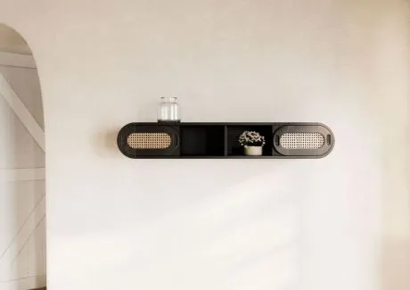 VALENCIA Półka wisząca #206 Mango ciemnoszary lakierowany 120x25x20 cm